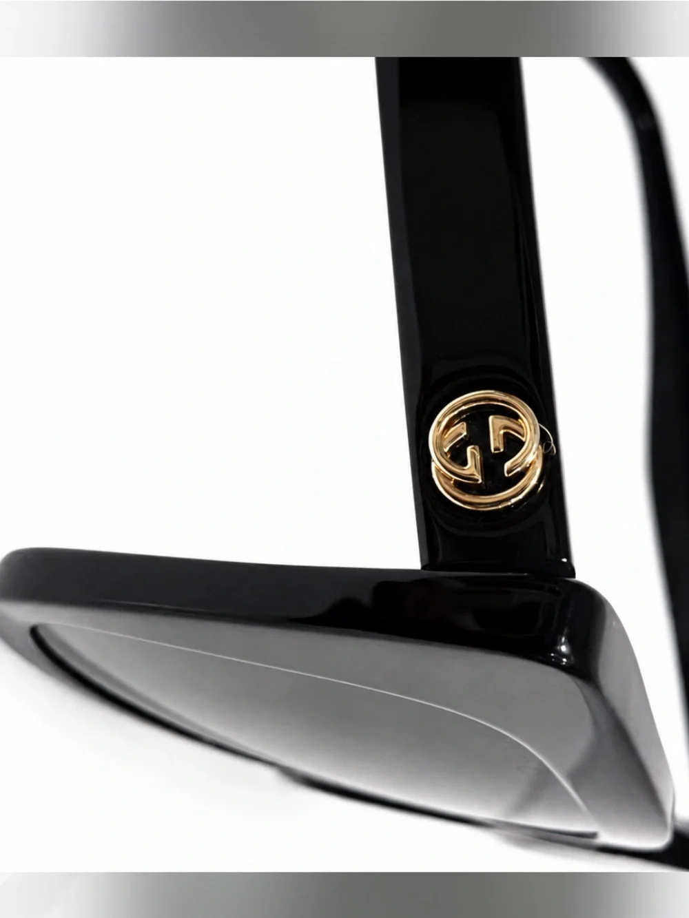 Gucci GG Logo Oversized Square Black Sunglasses Classic Black Cat-Eye Sunglasses